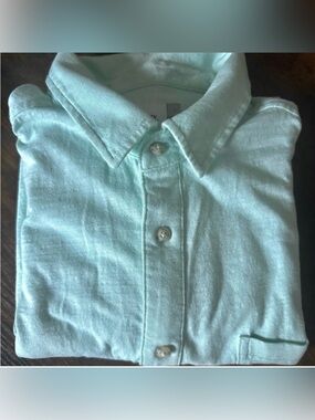 Goodfellow & Co 100% Cotton Men’s Sea Foam Green Sort Sleeve Button Shirt Large